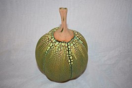 Ceramic Pumpkin, Realistic Natural Looking Green 8.75&quot; Tall Fall Thanksgiving - £12.96 GBP