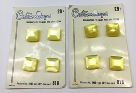 Set 8 Costumakers 1455 Buttons 9/16” Yellow Lucite? Japan Vintage Card New - £7.92 GBP