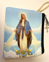 Our Lady of Grace Small 3.25&quot; Zip Rosary Pouch, New #AB-039 - $3.96