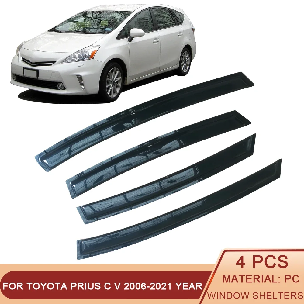 For Toyota Prius C Prius V Plus 2006-2021 Side Window Wind Deflectors Visors - £72.86 GBP