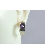 Womens Vintage Estate Sterling Silver Amethyst Earrings 2.8g E1171 - $24.75