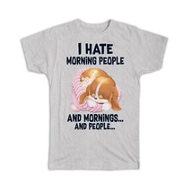 Dog : Gift T-Shirt Puppy I Hate Morning People Cute Funny Office Work - £14.08 GBP