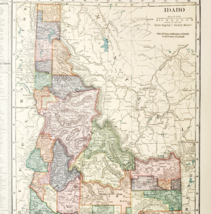 1917 Idaho State Map Antique Atlas Of The World United States WW1 Era US... - $554.45 MXN