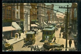 Vintage Postcard Main Street City View Norfolk Virginia Trolley Cars Horse Drawn - £11.71 GBP