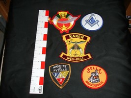 collectors patch set mason shriner hella pythias 5 patch set lot - £15.51 GBP