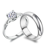 Engraved His and Hers 1.65 Carat Diamond Engagement Rings - $47.00