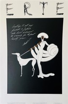 Erte Symphony en Blanc (Dévouement À Japon) H/S Noir Femme Dogs Motif Galgo Art - £83.04 GBP