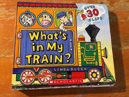 What&#39;s in My Train by Linda Bleck Board Book Over 30 Flaps to Lift Up New - $5.44 CAD