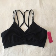 NWT Xhilaration Seamless Nylon Spandex Bralette Black Strappy Back Bra S... - $4.99