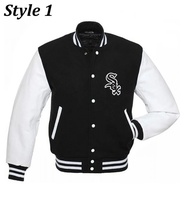 DSharks Chicago Varsity Jacket – Black Wool &amp; White Leather - $145.00+
