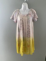 HD in Paris Anthropologie Swing Dress Size 0 Pink Dipped Chroma Ombre Gauze - £23.55 GBP