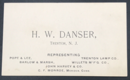 Antique Business Calling Card HW Danser Trenton NJ Glassware Lamps Pottery - £16.74 GBP