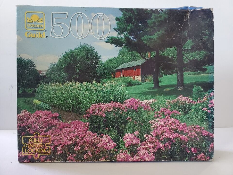 Primary image for Vintage Golden Guild 500 Piece Jigsaw Puzzle Wisconsin Garden 1984 15 1/2" x 18"