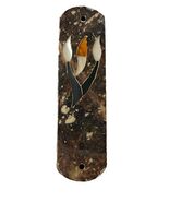 Vintage Stone Mezuzah Case Inlaid Floral Design Scroll Judaica Door Bles... - $27.00