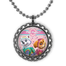 Paw Patrol SKYE &amp; EVEREST Pup Power! 3D Bottle Cap Necklace | Gift for Kids - $5.95