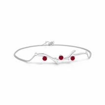 ANGARA Nature Inspired Round Ruby Tree Branch Bracelet in 14K Solid Gold - £414.45 GBP