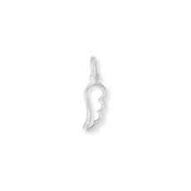 Sterling Silver Cut Out Angel Wing Charm for Charm Bracelet or Necklace - £14.38 GBP