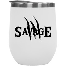 Savage! Awesome Minimalist 12oz Insulated Wine Tumbler For A Gamer, Millennial,  - £22.15 GBP