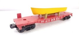 Lionel Trains Postwar 6801-50 Flat Car With Boat Yellow Hull White Deck ... - $24.74