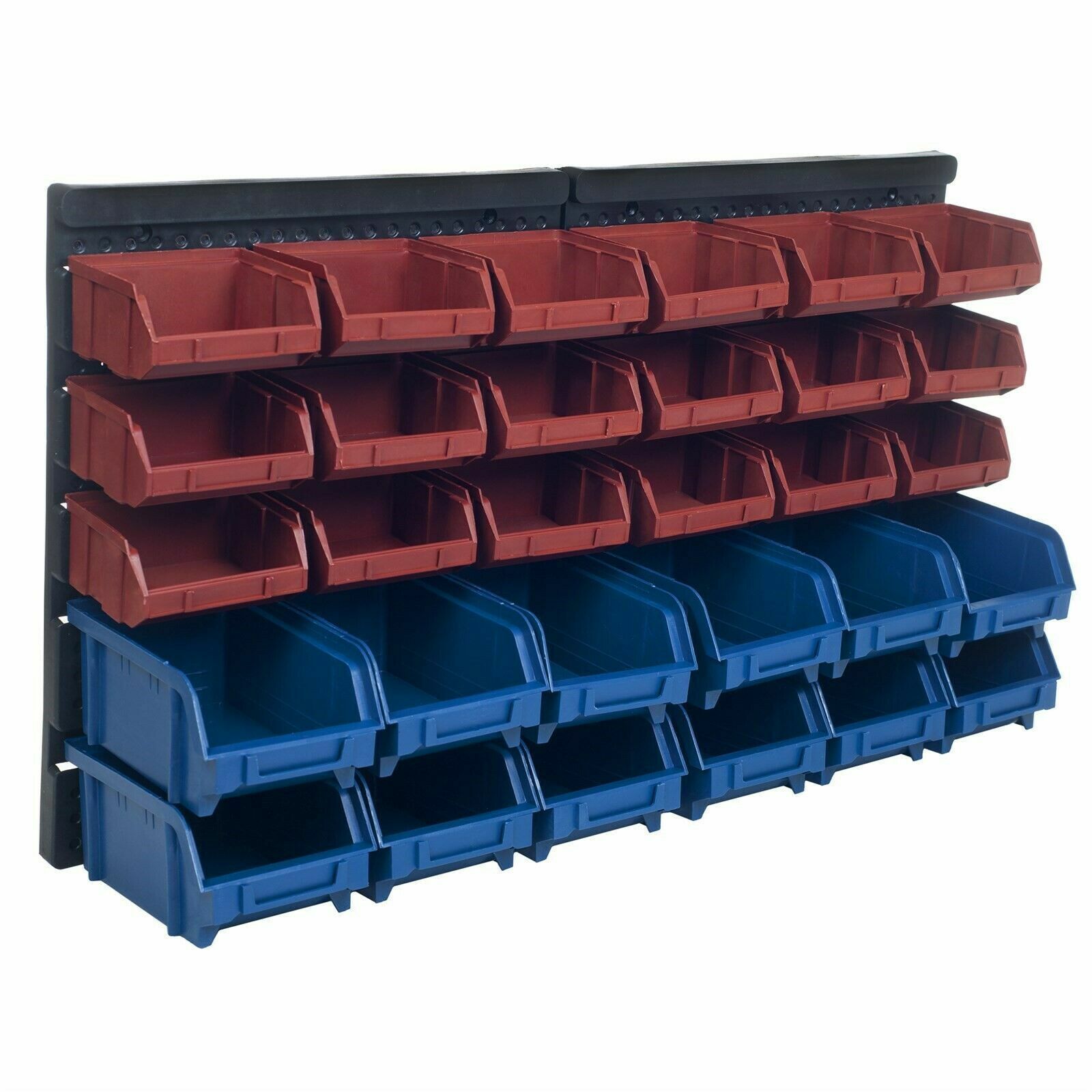 Stalwart 30 Bin Wall Mounted Parts Rack Nut Bolts Crafts Garage Storage Bins
