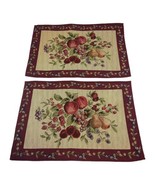 Fruit Tapestry Woven Print Placemat Set 2 Victorian Cottage Granny Core ... - $13.97