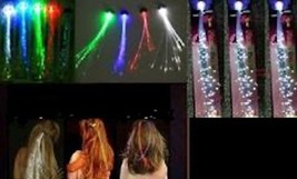 14&quot; LIGHT UP FLASHING FIBER OPTIC HAIR CLIP assorted color clip on TWINK... - £4.47 GBP