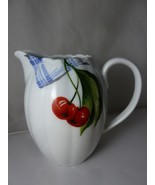French Porcelain Cherries Jacques Coeur France Les Cerises small pitcher... - $33.51 CAD