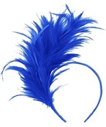 Webgger 1920s Feather Fascinator Headband for Women Kentucky Derby - Blue - $9.50