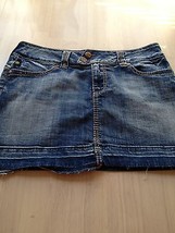 Serfontaine Feline Women&#39;s Skirt Denim Cotton Blend Mini Jean Skirt Size... - £22.89 GBP