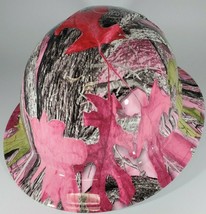 Vented New Full Brim Hard Hat Custom Hydro Dipped PINK WOODS CAMO. Free Shipping - £39.68 GBP
