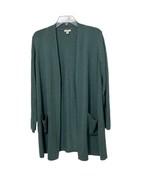 J. Jill Green Knit Open Cardigan Knit Sweater Womens Size Small Cotton W... - £19.69 GBP