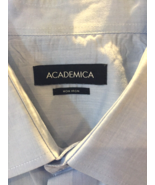 Academia Mens Short Sleeve Dress Shirt Blue Euro sz 42 US L 100% Cotton - £12.60 GBP