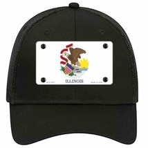 Illinois State Flag Novelty Black Mesh License Plate Hat - £21.68 GBP