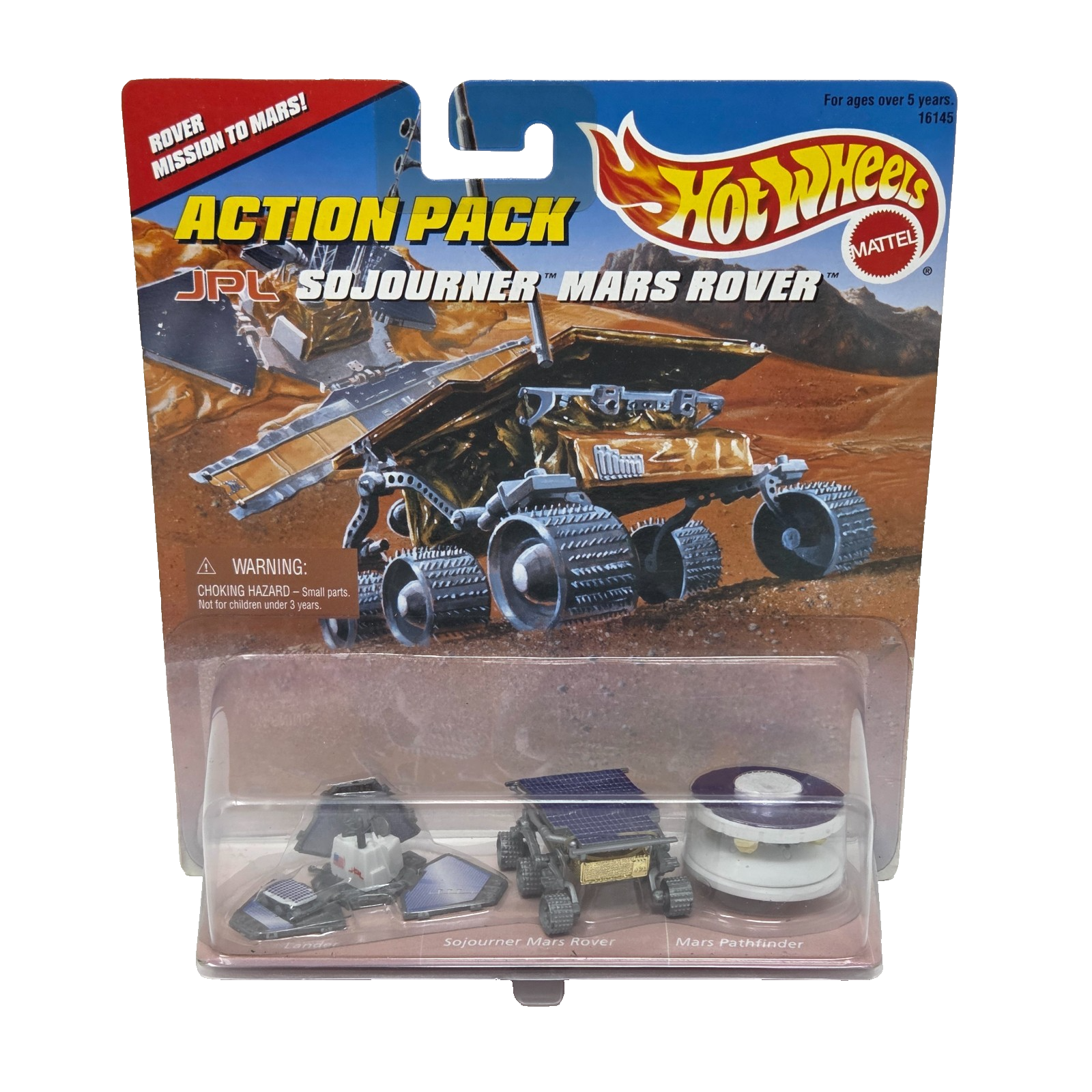 VINTAGE 1996 HOT WHEELS ACTION PACK SOJOURNER MARS ROVER NEW SEALED MISS... - $9.50
