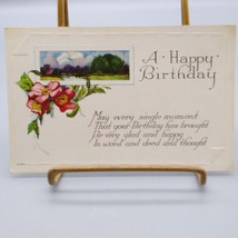 Antique Embossed BIrthday Greetings Postcard Cottagecore Flowers, Victor... - £6.13 GBP