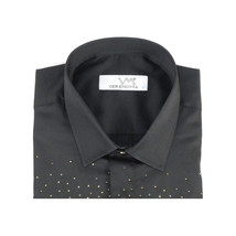 Mens CEREMONIA Shirt 100% Cotton Medusa Medallion Rhine Stones #stn 15 vrs black image 5