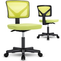 Compact Green Armless Office Chair with Breathable Mesh and Lumbar Support - $1,441.96 MXN
