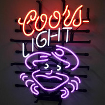 New Coors Light Crab Beer Bar Open Neon Sign 24&quot;x20&quot;  - £195.90 GBP