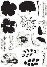 Crafters Companion Gemini Stamp &amp; Die Set In Bloom Flowers Stems Pedals Layer - £19.53 GBP