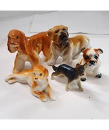 Vintage Bone China dog Cocker Spaniel Bulldog German Shepherd Miniature ... - $558.00 MXN