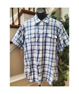 Izod Men&#39;s White &amp; Blue Cotton Collared Half Sleeve Casual Button Down S... - €19,56 EUR