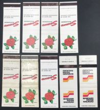 Lot of 9 Vintage SAL Seaboard Railroad &amp; SBD Seaboard System Matchbook Covers - £10.81 GBP