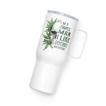 Skull Im A Simple Man I Like Doobies And Boobies Weed Travel mug with a handle  - £27.86 GBP