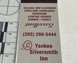 Matchbook Cover  Yankee Silversmith Inn Restaurant Wallingford, CT  gmg ... - £9.89 GBP