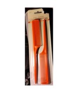Retro Tail Combs 2 Pack 8&quot; Hair Teaser Rattail Rat Tail Mold Burnt Orang... - $14.11