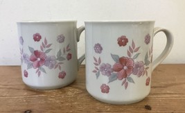 Set Pair 2 Vintage Schmidt Brasil Porcelain Flower Floral Purple Coffee ... - £29.56 GBP