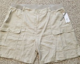 Soft Surroundings Khaki Tan Pali Shorts Size 2X (22W)NWT 7.5&quot; Rayon Blen... - $38.61