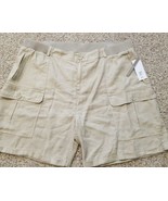 Soft Surroundings Khaki Tan Pali Shorts Size 2X (22W)NWT 7.5&quot; Rayon Blen... - $38.61