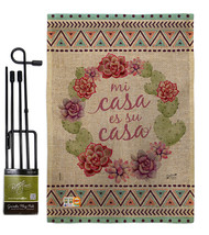 Mi Casa es su Burlap - Impressions Decorative Metal Garden Pole Flag Set GS13707 - £26.62 GBP