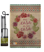 Mi Casa es su Burlap - Impressions Decorative Metal Garden Pole Flag Set... - £27.15 GBP